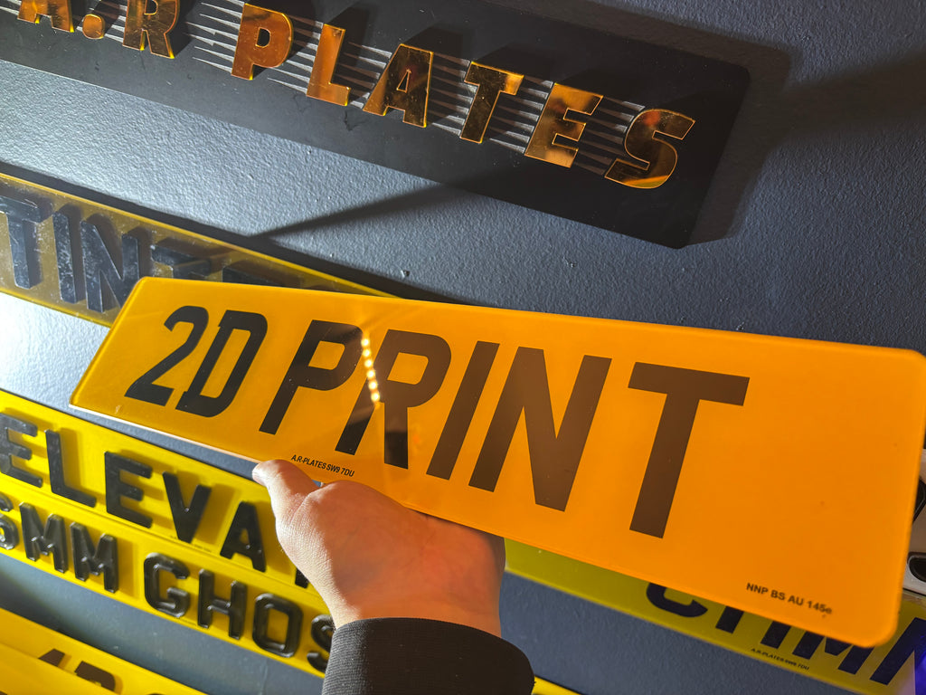 2D Printed Number Plates