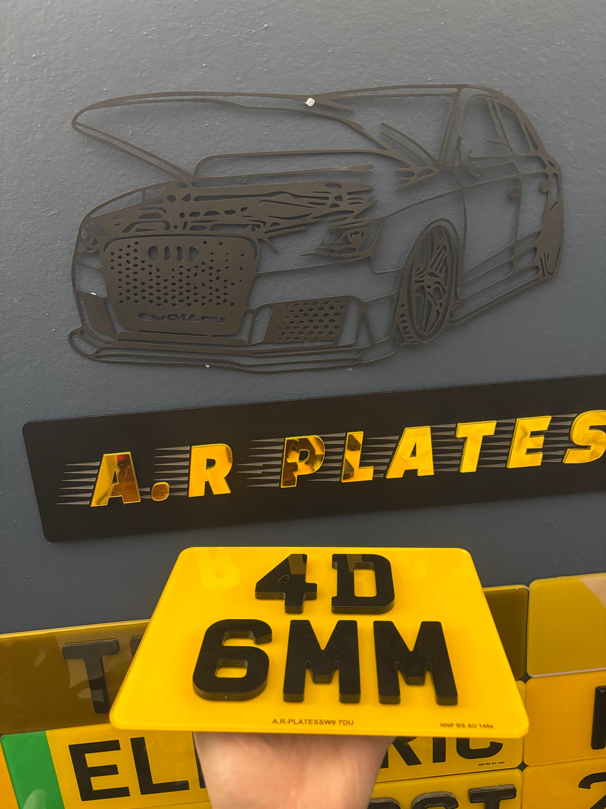 4D Motorbike Number Plate (6mm)