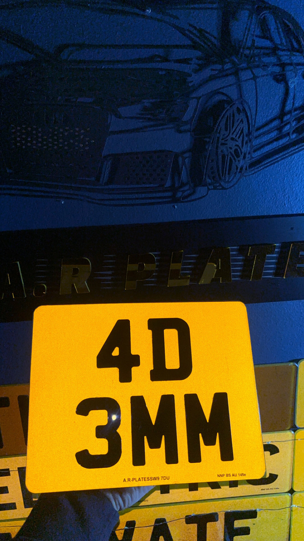 4D Motorbike Number Plate (3mm)