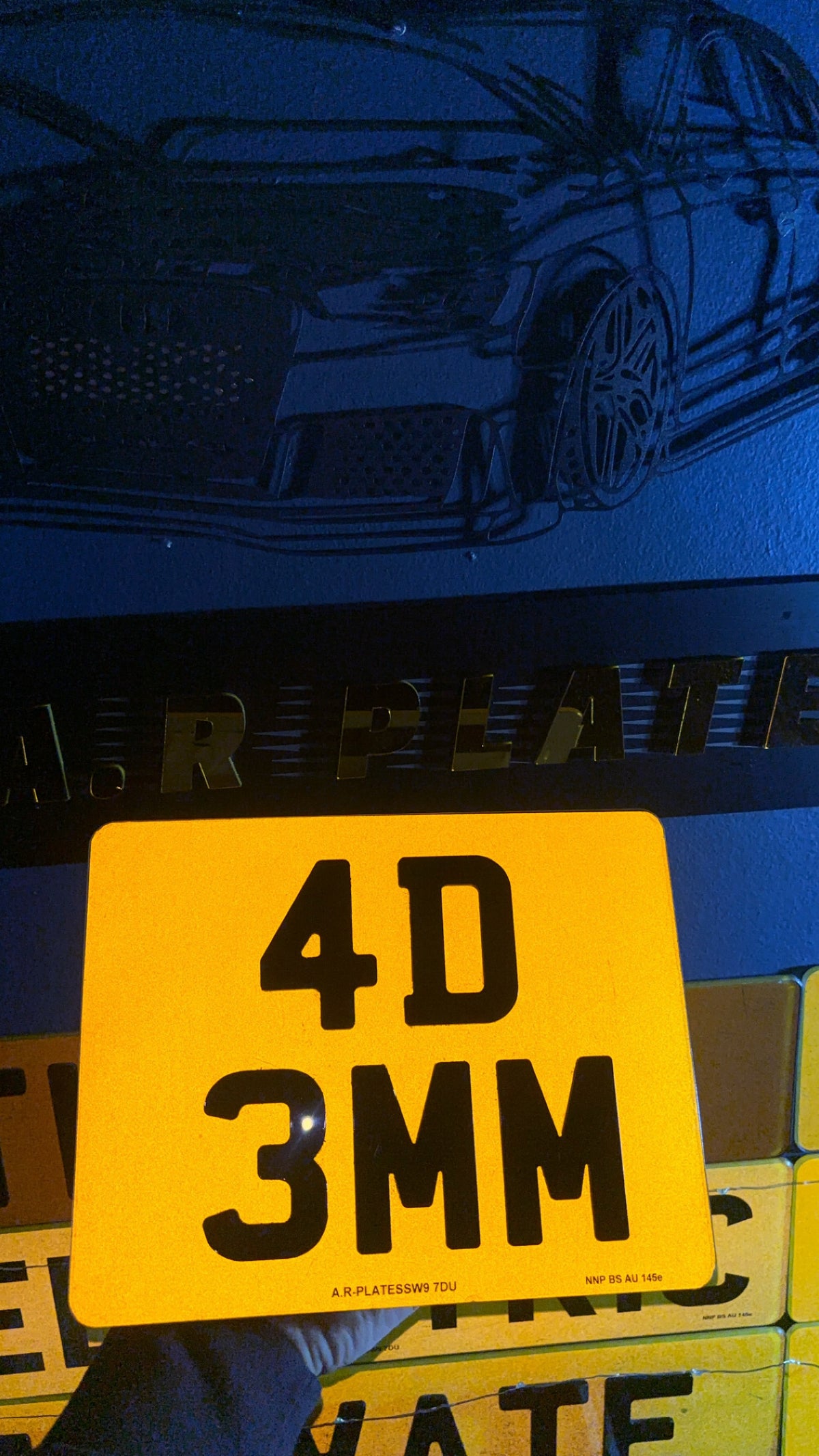 4D Motorbike Number Plate (3mm)