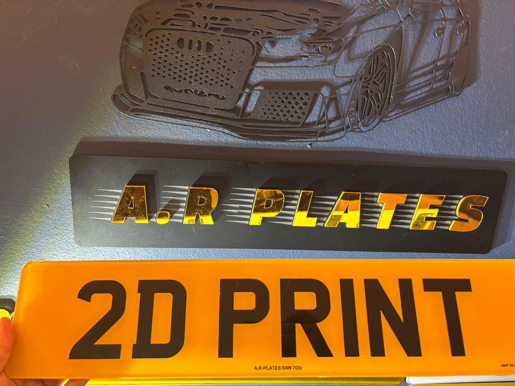 2D Printed Number Plates