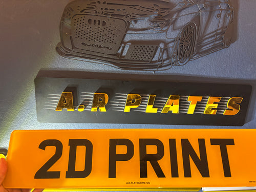 2D Printed Number Plates