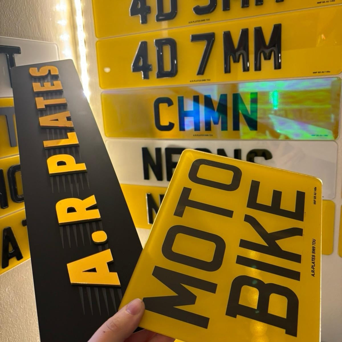 9x7 2D PRINTED MOTORBIKE PLATE